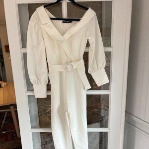 Lavish Alice White Formal Jumpsuit